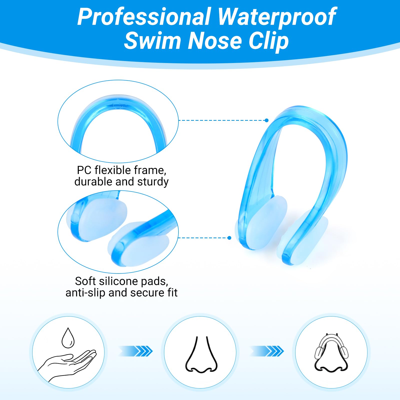 คลิปหนีบจมูกซิลิโคนกันน้ำสำหรั - Aquatic Sports Swimming บทวิจารณ์และราคา